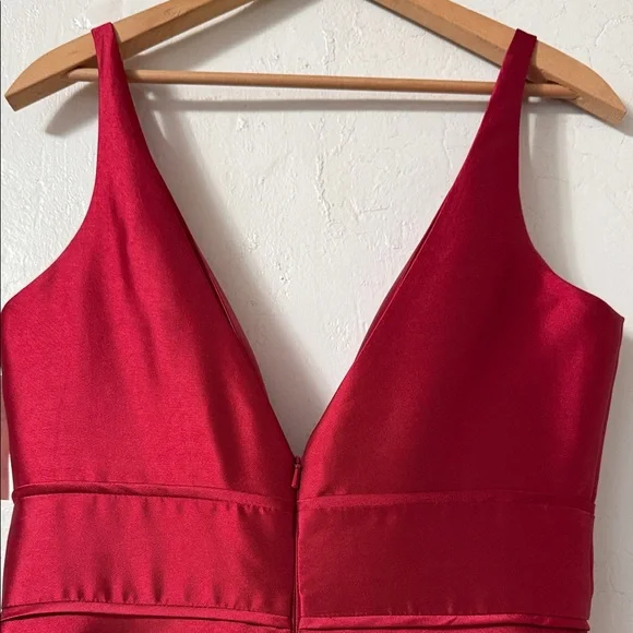 Elegant Mac Duggal New Red Sleeveless Dress Size 10 - Picture 7 of 16